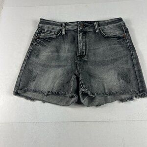 Judy Blue Jean Shorts Women 28* Mid Rise Black Cut Off Stretch Denim Jorts Tag M